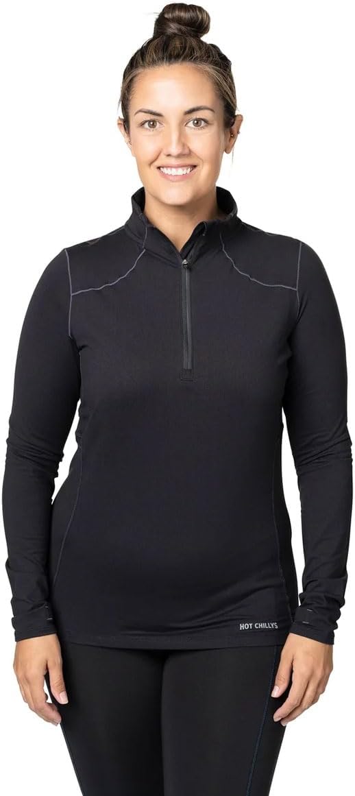 Hot Chillys Women's Clima-Tek Zip T Breathable Moisture-Wicking Midweight Relaxed Fit Base Layer - Image 2