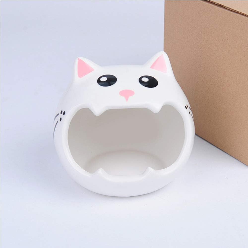 JUILE YUAN Pet Hideout Hut Cave, Ceramic Dwarf Hamster House - Cute Small Hideout & Cool Bed for Robo Hamsters Gerbil Mice or Other…