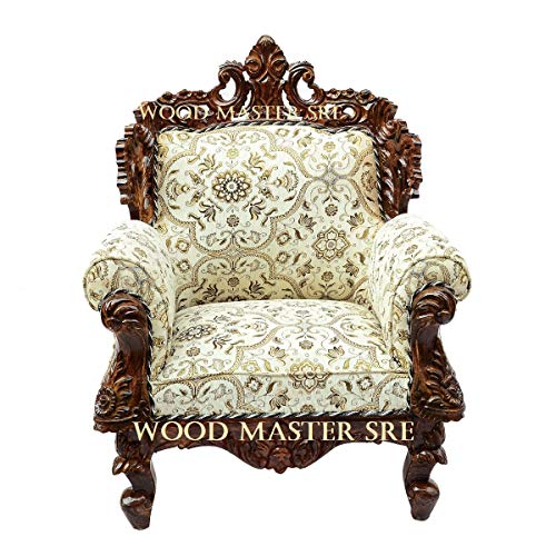 Image of Luxury Wooden Teakwwood Five Seater Sofa Set for Living Room (Honey Brown) Solid Wood Outdoor Chair 5 Seater Sofa | (22)