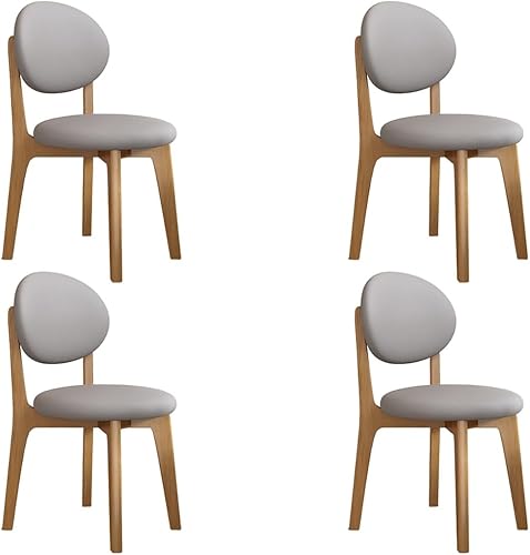 Miniatura 67 de YVYKFZD Juego de sillas de comedor, sillas de cocina de madera maciza, silla de comedor de granja con respaldo curvo, silla tapizada de cuero para