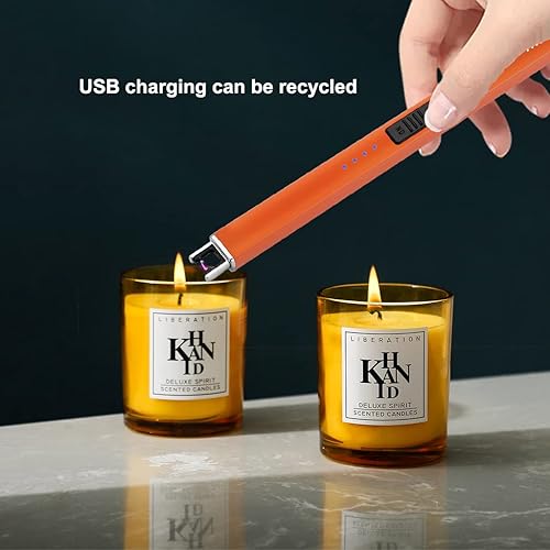 Miniatura 2 de MeeToo Encendedor fluorescente eléctrico, encendedor de velas recargable USB, arco de plasma, resistente al viento, crece en la oscuridad para
