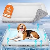 Dog Cooling Mat, Self Warming Cat Bed, Reversible Warm & Cooling Cat Bed, Winter Warm Cat Pad & Summer Cooling Cat Mat for Kittens & Small Dogs, Perfect for Crates, Beds & Sofas, Gray, 24' x 36'