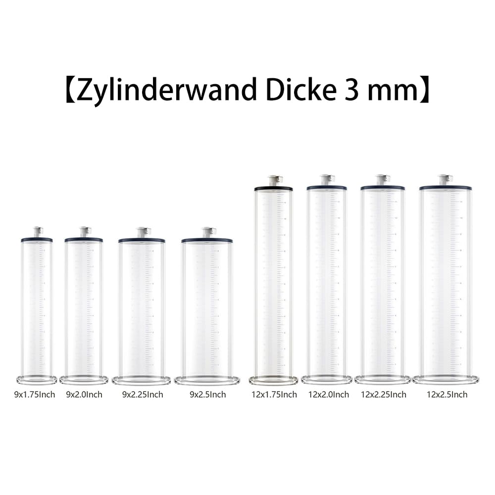 Zubehör für Penispumpen Transparentes Rundes Rohr mit Skala Penis-Erektion Aphrodisiakum Penisvergrößerung Extender SM manuelles Vakuum Pumpen Penisstimulieren Sex toy für Männer(G:22.9*7.6cm)