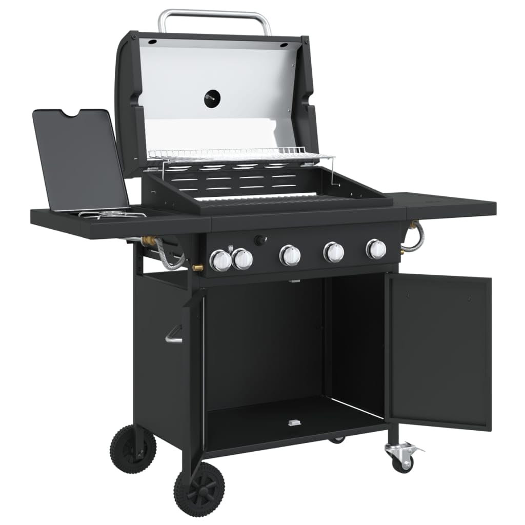 Meble Select grill gazowy z 5 palnikami czarna stal malowana proszkowo
