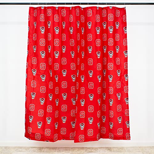 Image of College Covers Everything Comfy North Carolina State Wolfpack Bright and Colorful Shower Curtain Cover, 70 inch x 72 inch