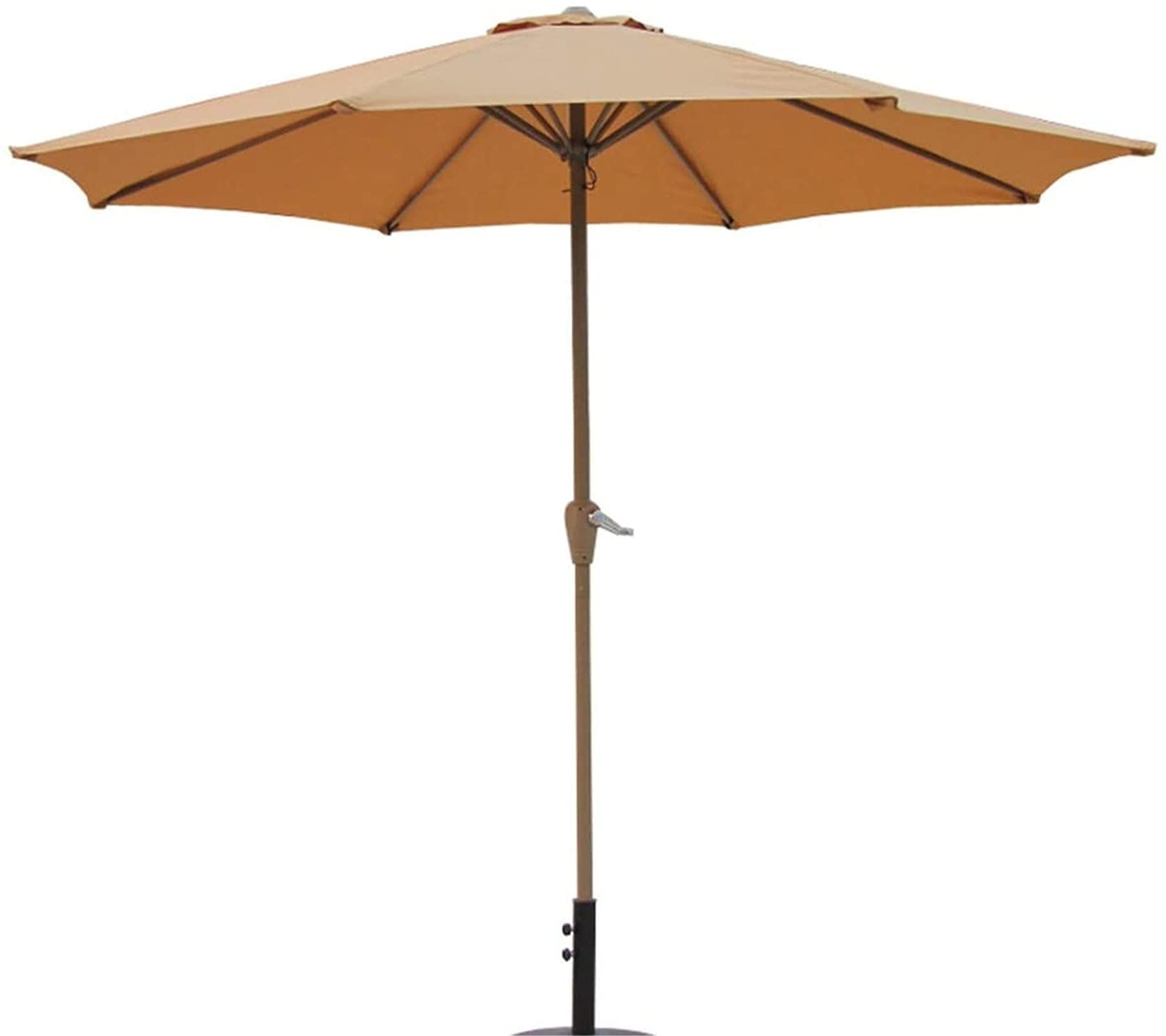 Parasol ogrodowy Parasole ogrodowe Parasol ogrodowy 2,7 m Parasol ogrodowy z korbką, pogrubionym słupkiem ze stopu żelaza i tkaniną powlekaną PU, odporny na wiatr, do balkonowego patio (brązowy)