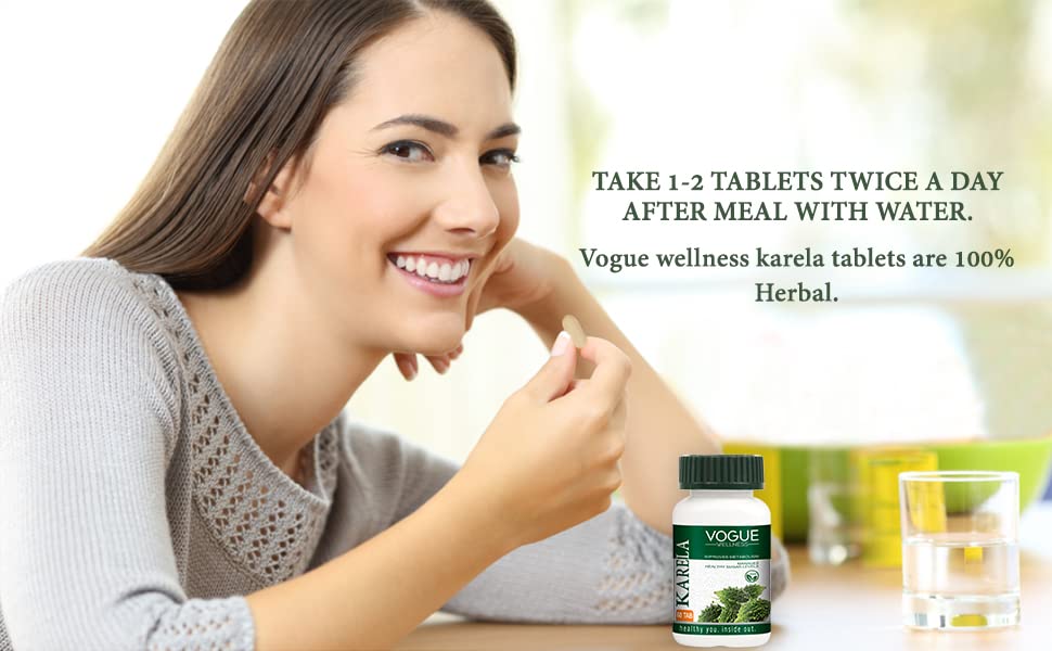 Vogue Wellness Pure Herbal Karela Tablets (60 tablets) (Pack of 1) - Image 5 thumbnail