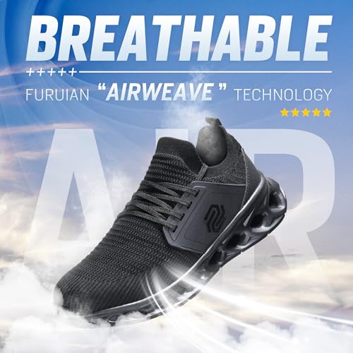 Image of Furuian Steel Toe Shoes for Men Women Slip On Safety Work Shoes Comfortable Lightweight Work Sneakers Industry Safety Sneakers