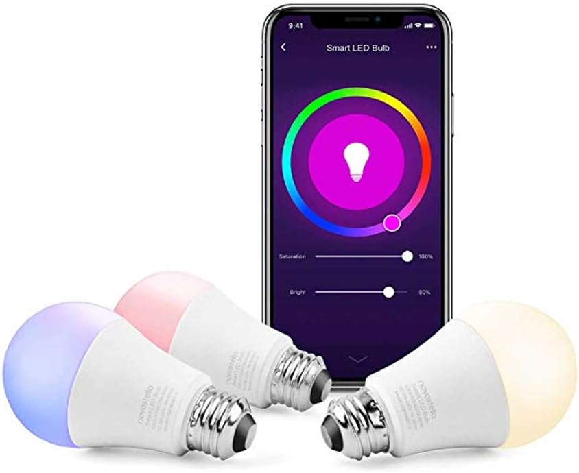 NOVOSTELLA Smart WiFi LED Light Bulb, RGBCW Color Changing Bulb, 10W Dimmable Multicolored Lights, No Hub Required, Works with Alexa Google Assistant IFTTT