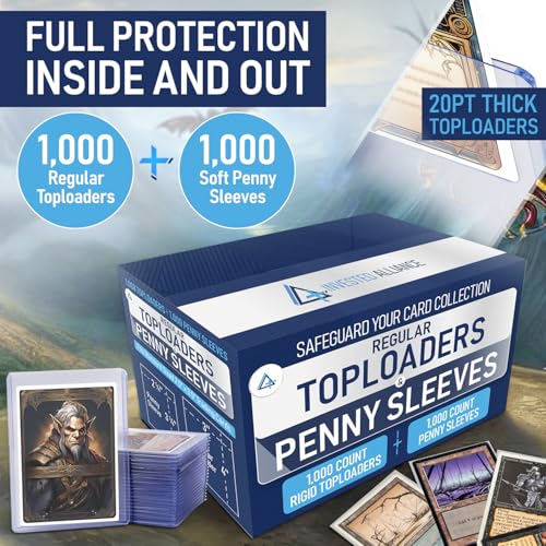 Regular 3x4 Top Loaders for Cards & Card Sleeves 1000 Count | Trading Card Hard Plastic, Baseball Cards Sleeve Soft, Ultra Sports & Plastic Sleeves, Ultra TCG Clear Sleeve, MTG Toploaders Bulk Case.