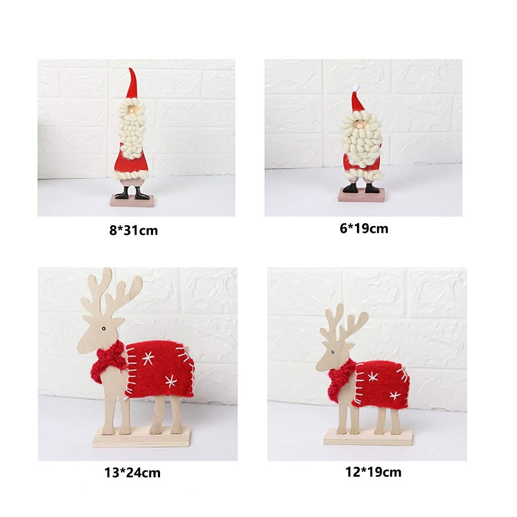 ADITAM Decorazione per Il Giorno di Natale Decorazione per Desktop in Feltro di Legno Decorazione per alci di Babbo Natale Double The Comfort