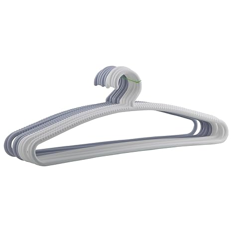 WEWEL Ultimate Clothes Hangers for Organized Wardrobe | Premium Hangers for Hanging Clothes (Prima Hanger)(White-Grey) (8)