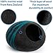 MEOWFIA Cat Cave – Premium Felt Cat Bed for Indoor Cats, Handmade 100% Merino Wool, Cat (Large, Black Aqua)