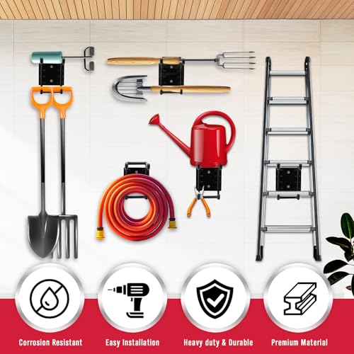 Ganchos de garagem resistentes de 23,9 cm, ganchos utilitários resistentes para montagem na parede d