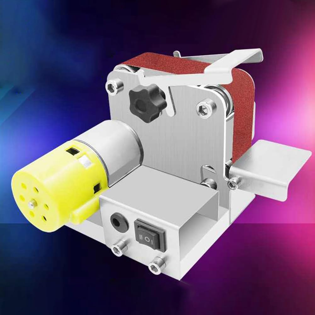 Levigatrice a nastro Elettrico Levigatura Lucidatura Rettificatrice 220 V 7 Velocità Variabili per Lucidare il Legno Spina Ue