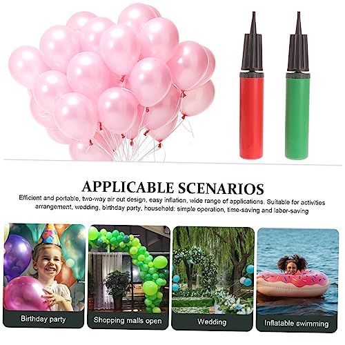 2pcs Manual Balloon Pump Portable Inflator for Inflatable Bags and Air Column Bags Lightweight Design Comfortable Handle Random Styles and Colors3