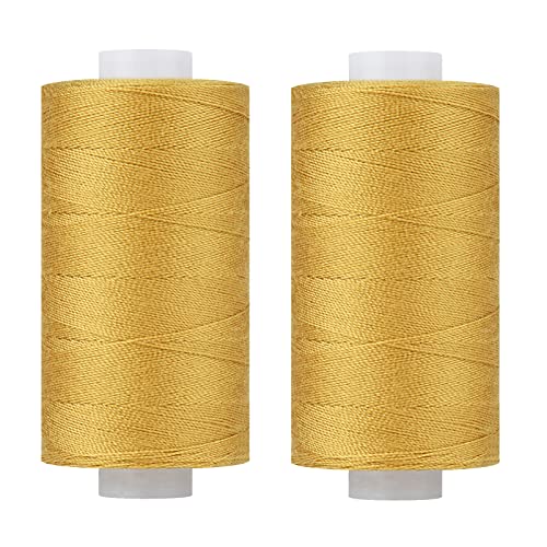 Simthread Sewing Thread Quilting Yarn Affordable All-Purpose Thread 2 Golden Brown - 400 Yards/Spool, Polyester 100%