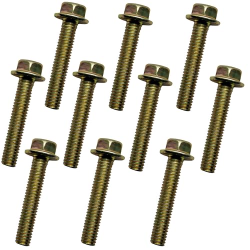 Image of 3 /8 inch x 2 inch Flanged Hex Toothed Bolt by Color Zinc Plated, Alloy Steel,Grade 5.(10pcs Pack) by Metalsuberg