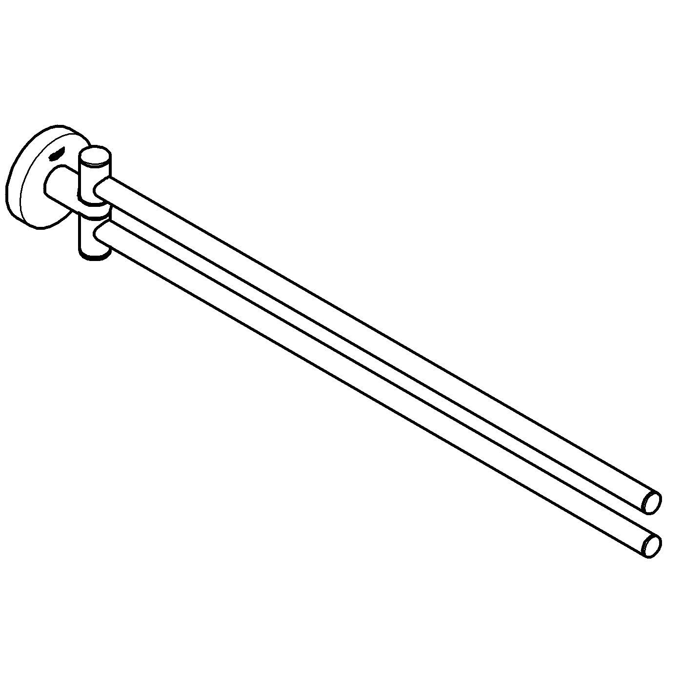 GROHE QuickFix Start, Portasciugamani Metallo, Fissaggio nascosto, Viti e tasselli inclusi, Facile da montare, Misura 439 mm, Super Steel, 41183DC0