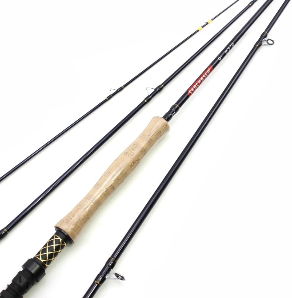 1.98M 2.1M 2.4M 2.7M Carbon 4 Sections Fly Fishing Rod LW 7/8 Fast Action Freshwater Fly Rods for Trout Salmon Fishing Portable Sea Pole