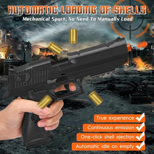 Image of Guns for Boys 14+ Years |Shell ejecting Gun semi Automatic | Toy Pistol Gun Original Mechanism'' (Black)