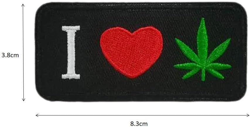 Assorted 420 Leaf Iron on Patches Sew on Embroidered Applique, 19Pcs
