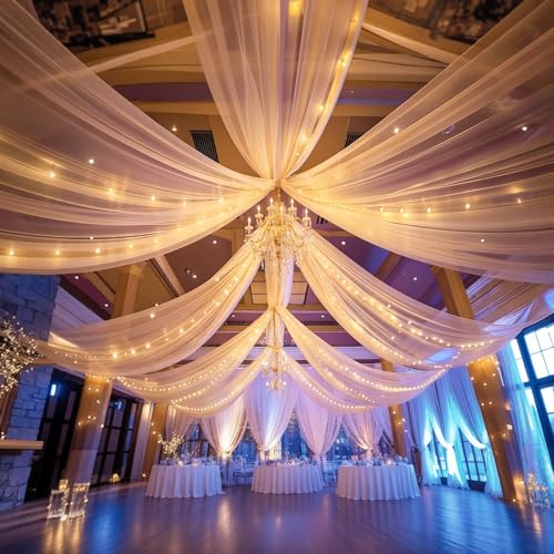 6 Paneles Cortinas Champagne con Luces para Fondo Foto miniatura 1