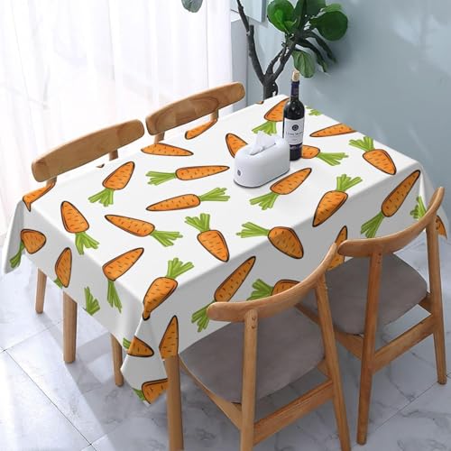 Tizhweqo Mantel Mesa Rectangular Zanahoria, Manteles Antimanchas Verduras, 3D Impresión Mantel Impermeable Lavable para Cocina Salón Comedor, 140x260 cm Q.P109