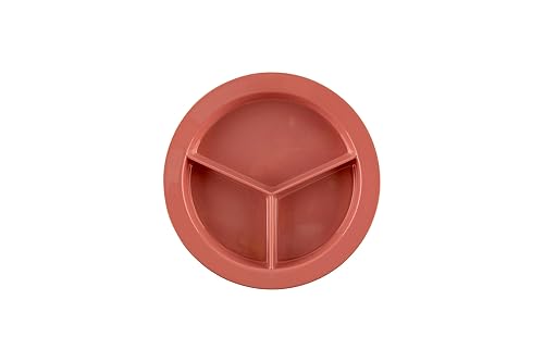 Vista 86 de G.E.T. CP-530-T Tan 9" 3-Compartment Plate, Break Resistant Dishwasher Safe Melamine Plastic, Supermel Collection (Pack of 12)