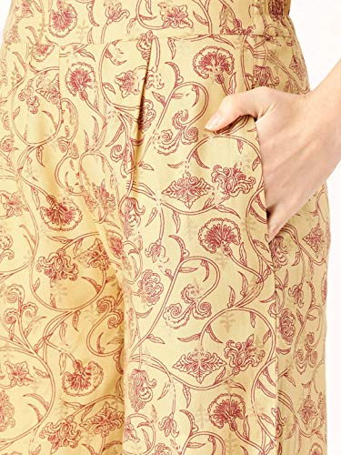 Image of Rapsodia Women's Viscose Straight Kurta With Palazzo Set (R69259-Maroon-RP Gold)