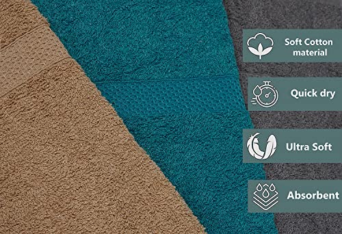 Textila Cotton Bath Towels - Large Bath Towel 27X52 Inches - Pack Of 4 - Multi Color - Soft And Absorbent Towels For Bathroom, Gym, Pool, Spa, Hotel, Home & Body Wrap Use #TOP3