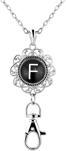 Miniatura 6 de Casa De Novia - Llavero de oficina para mujer, diseño de letra A-Z, con botón de presión, Metal