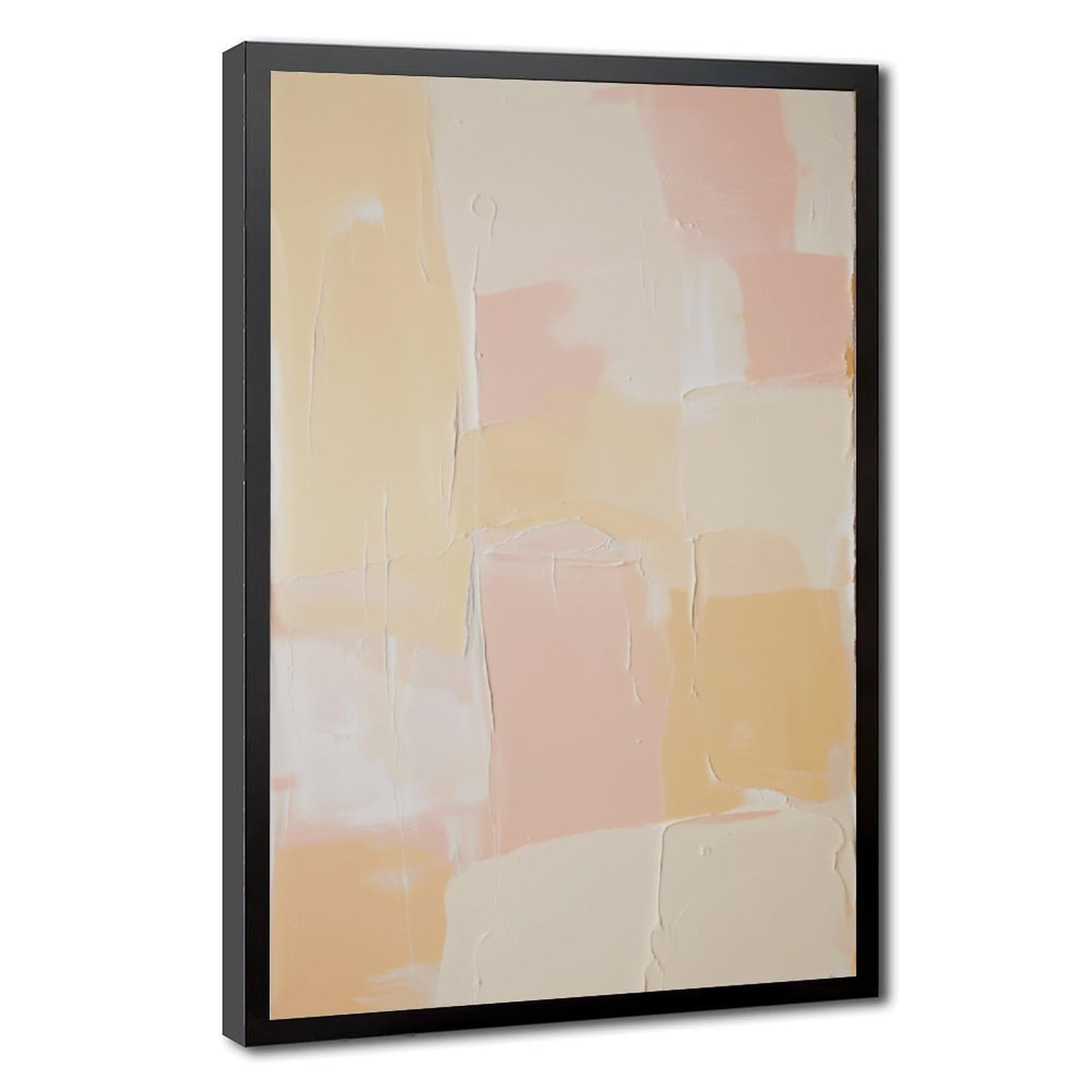 Zguols Warm Textured Abstract And Minimalist Poster 7 Canvas Poster Bedroom Decor Sports Landscape Office Room Decor Gift Black Frame 12" L X 18" W