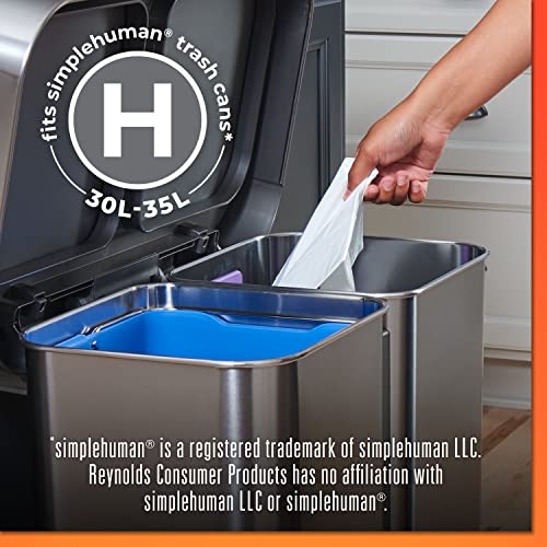 Hefty Made To Fit Trash Bags, Fits Simplehuman Size H (9 Gallons), 100 Count (5 Pouches Of 20 Bags Each) #TOP1