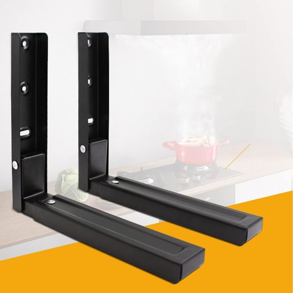 Komost Universal 2Pack Microwave Wall Mount Shelf Retractable, Foldable Kitchen