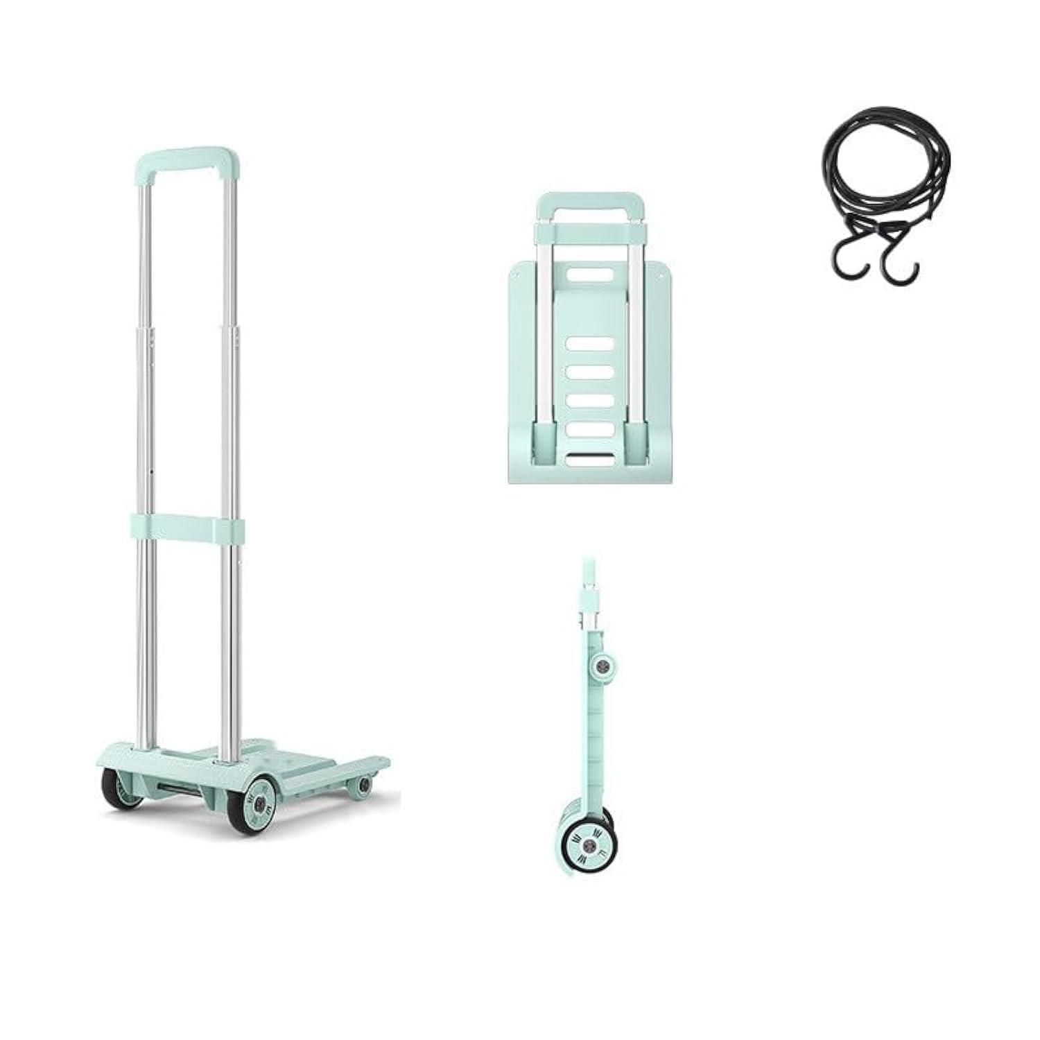 Diable pliable, diable en aluminium, 60 kg, robuste à 4 roues, chariot utilitaire compact et léger pour bagages, déménagement et utilisation au bureau – Chariot portable pliable