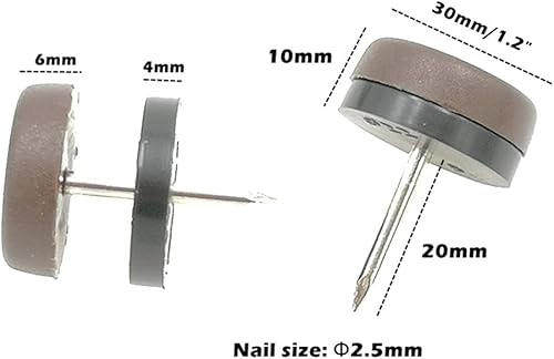 Miniatura 2 de 40 almohadillas deslizantes para muebles, de nailon, para patas de madera, sofá de mesa (diámetro, blanco)