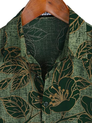 Image of JOTOOK Mens Hawaiian Shirt Short Sleeve Button Down Tropical Shirts Casual Floral Summer Beach Shirt
