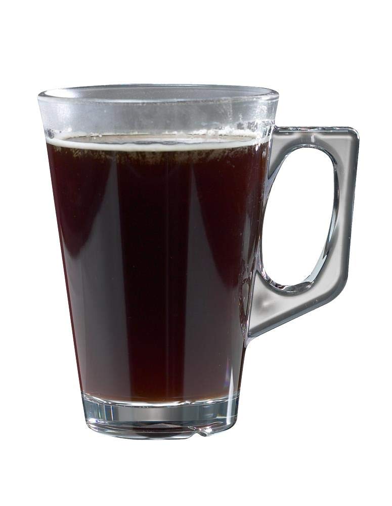 Aios Transparent Pk 4 Ultra-Premium Plastic Coffee Cups 260Ml. (Unbreakable) (Dishwasher Safe)