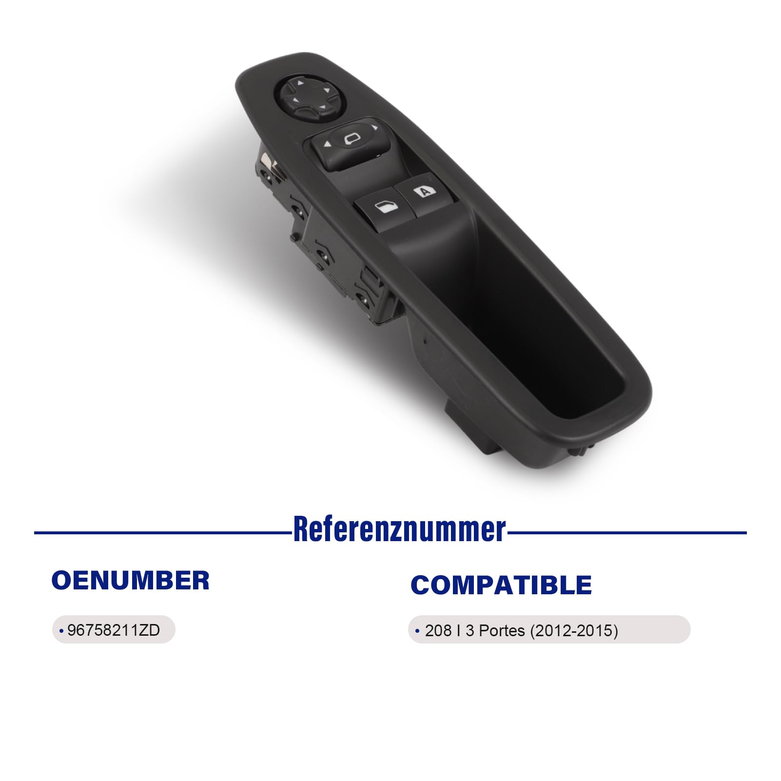 Alzacristallo Interruttore Auto Elettrico (lato guidatore) 96758211ZD pulsante Interruttore Interruttore di Controllo per Peug-eot 208 I 3 Porte
