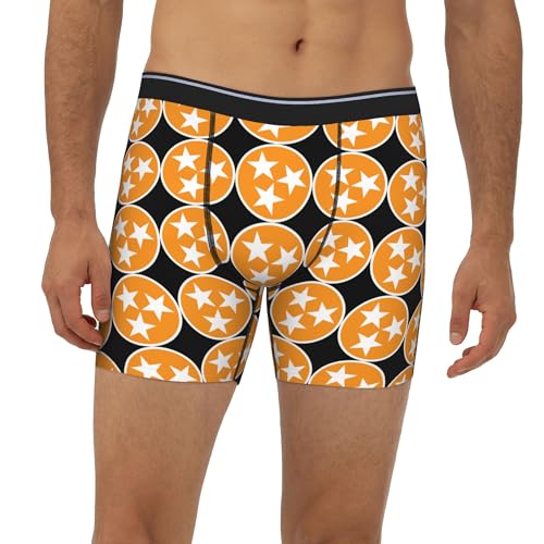SEAEAGLE Tennessee Orange Star Flag Adult Quadrangle Underpants Men's Long Boxer Briefs Male Fun Shorts4