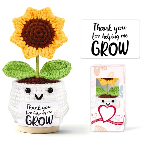 Regali di ringraziamento personalizzati per donne all'uncinetto girasole miglior regalo per insegnanti di scuola materna divertente apprezzamento di Natale regalo di partenza per insegnante fine anno