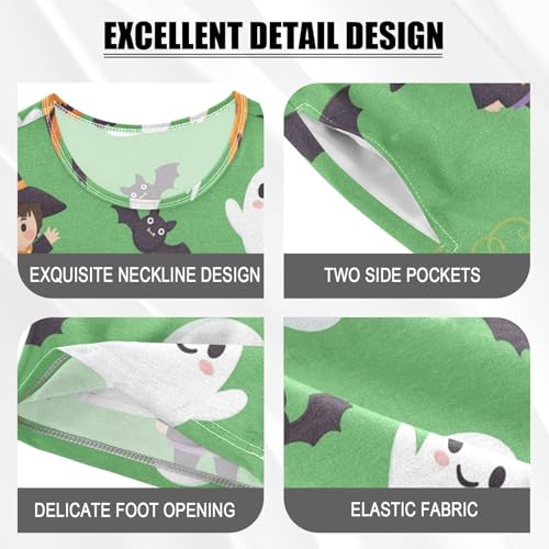 Pajama Short Sets Halloween Themed Cute Characters Soft Cotton Summer Sleepwear 2 Piece PJS Size 5-14T3