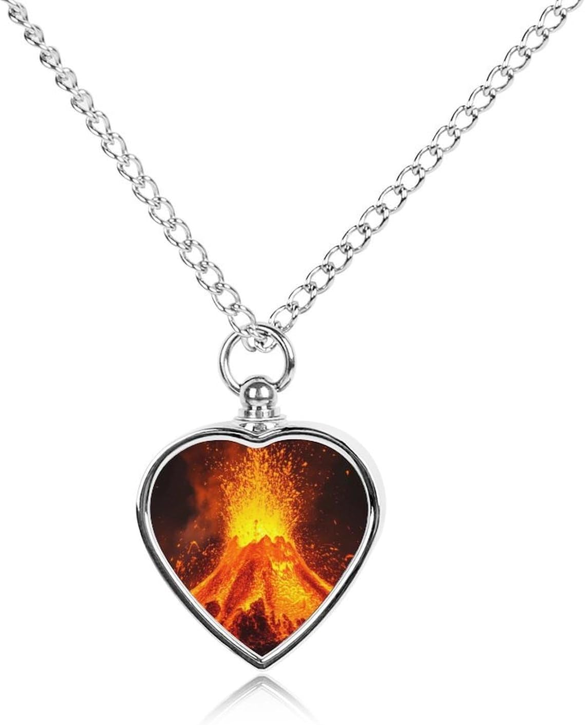 Super Volcano Pet Urn Necklace Ashes Cremation Pendant | Personalized Jewelry,Gifts for Dog Lovers