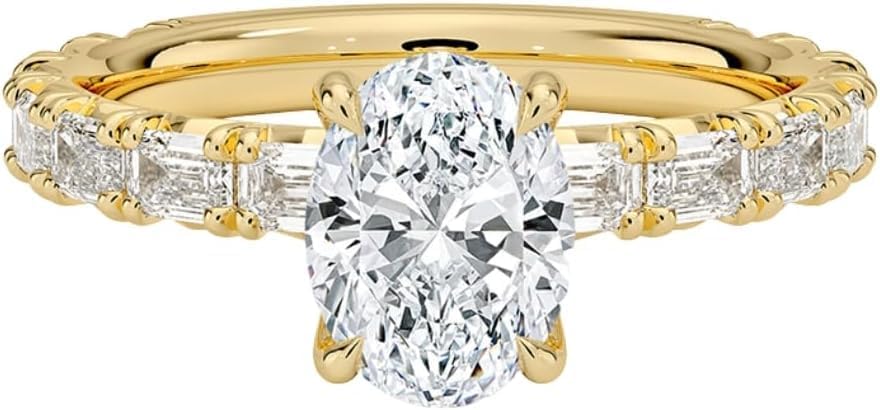 1-5 CT Oval Moissanite Engagement Ring Colorless VVS1 10K 14K 18K Solid Gold, 925 Sterling Silver wedding ring Valentine Gift For Women