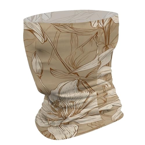Mascarilla Beige con Dibujo Lineal para Clima Frío, Cuello Tubular, Pañuelo Cortaviento para Hombre y Mujer, Balaclava Elástica para Motocicleta, Ciclismo, Esquí y Más miniatura 3