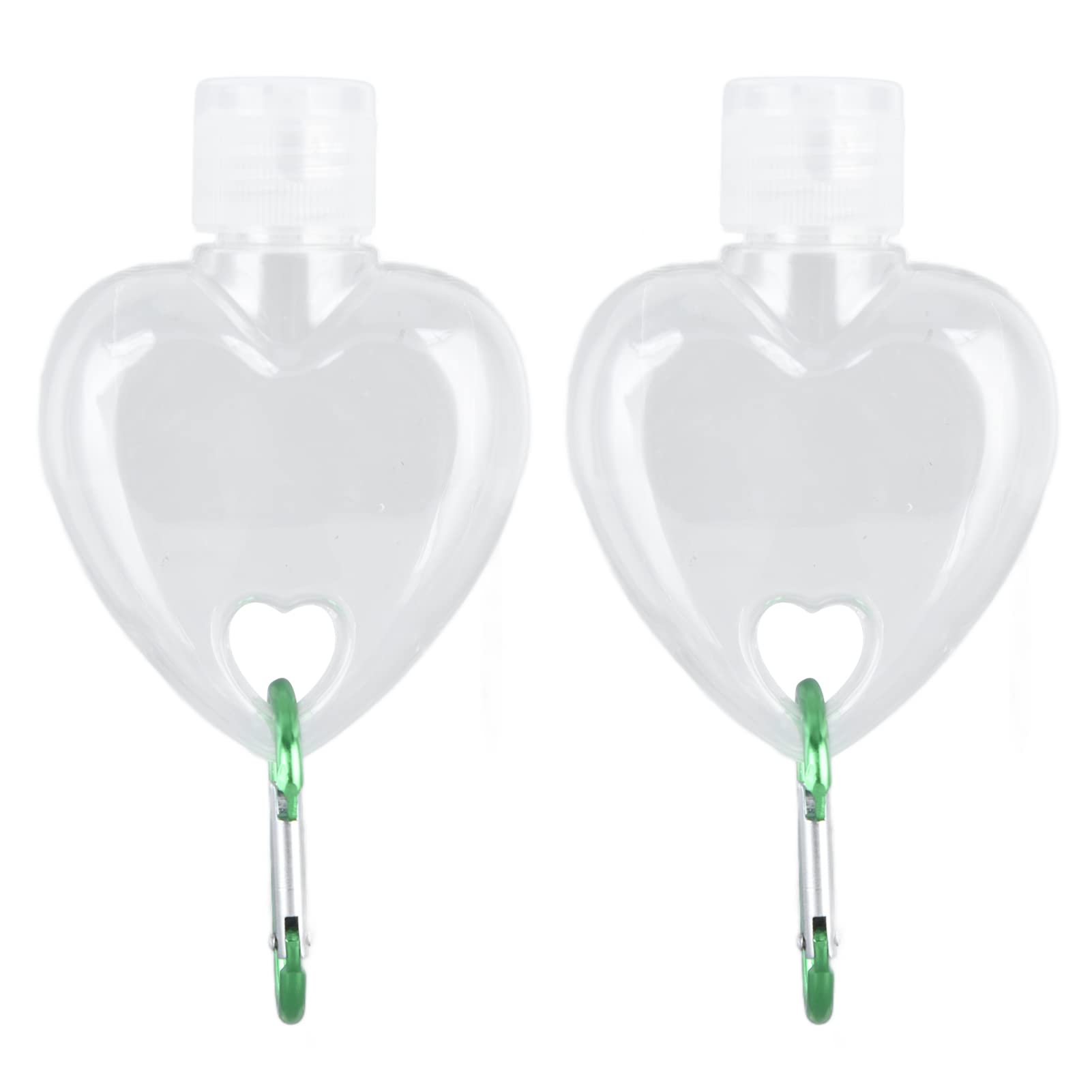 Lot De 10 Bouteilles Rechargeables 50 Ml Avec Porte-clés En Forme De Cœur - Transparentes, Légères - Pour Gel Lavage Mains, Huiles - 4