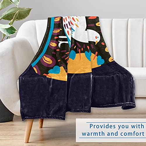 Couverture œufs de Pâques et colombe créative, jeté de lit doux et chaud haute densité - 7