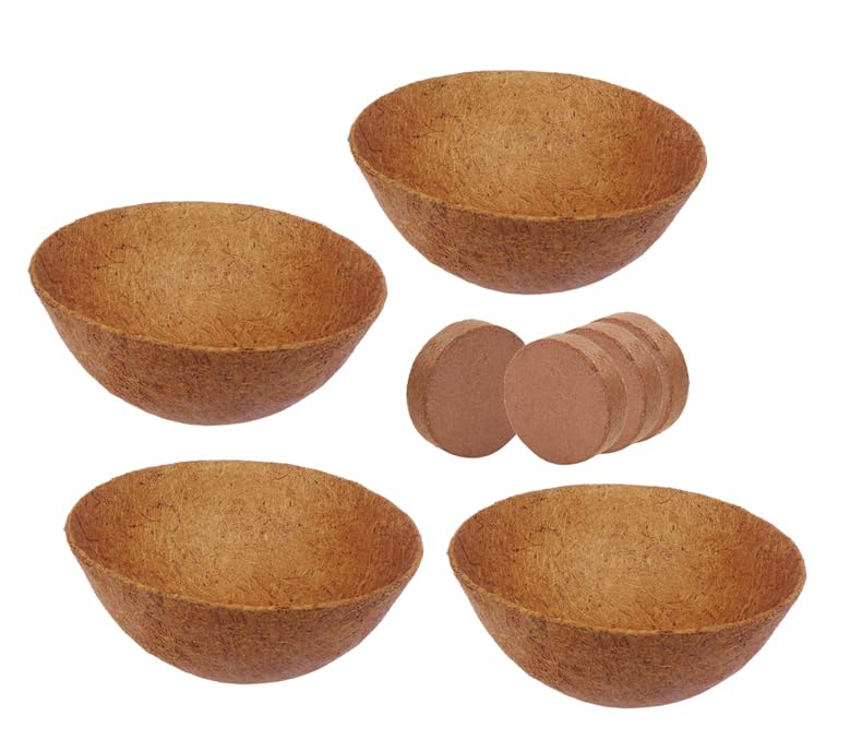 COIRGARDEN-Coco Fiber Liner - Hanging Planter POTS - Coir Liner - Basket Liner 10INCH - Buy 4 Pieces (GET Coco Disk 4 NOS Free) (B07BQJZFZZ) Amazon Price History, Amazon Price Tracker