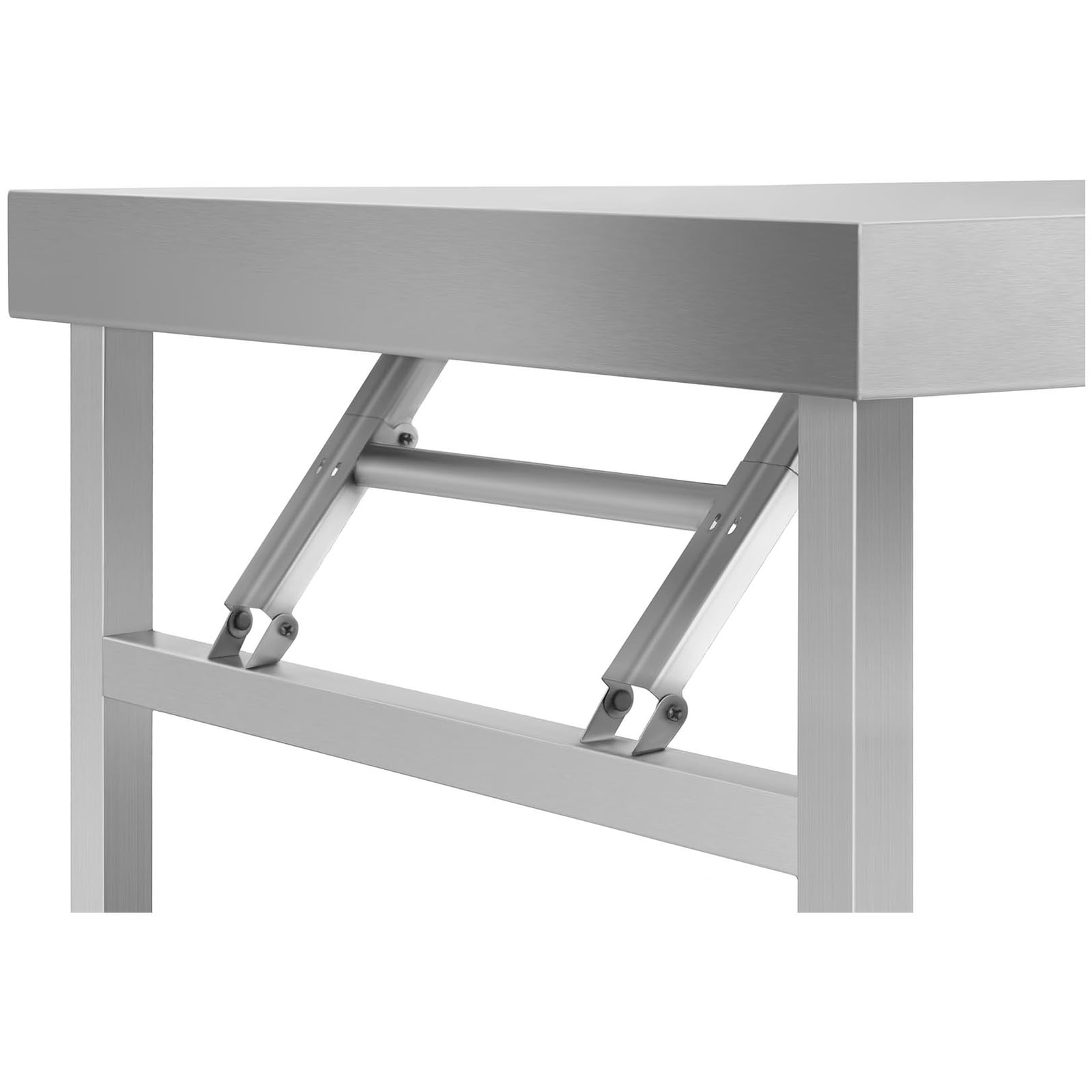 Royal Catering RCAT-120K Mesa Plegable de Acero Inoxidable Mesa de Trabajo (60,00 x 120,00 x 90,50 cm, Capacidad de Carga 210 kg, Altura Ajustable 10 mm)